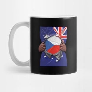 Czech Republic Flag Australian Flag Ripped - Gift for Czech From Czech Republic Mug